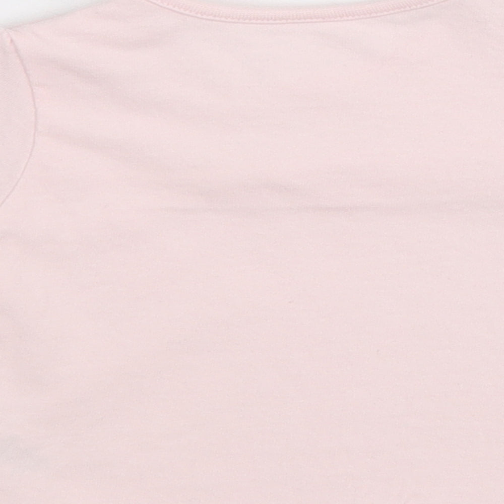 George Girls Pink 100% Cotton Basic T-Shirt Size 0-3 Months Round Neck Snap