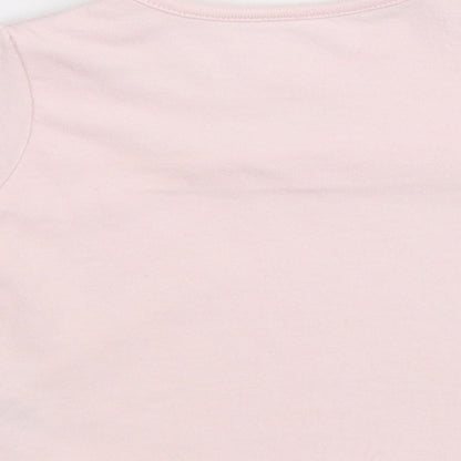 George Girls Pink 100% Cotton Basic T-Shirt Size 0-3 Months Round Neck Snap