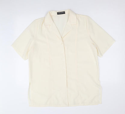 Womens UK Size M Joella Di Marco Yellow Basic Button-Up