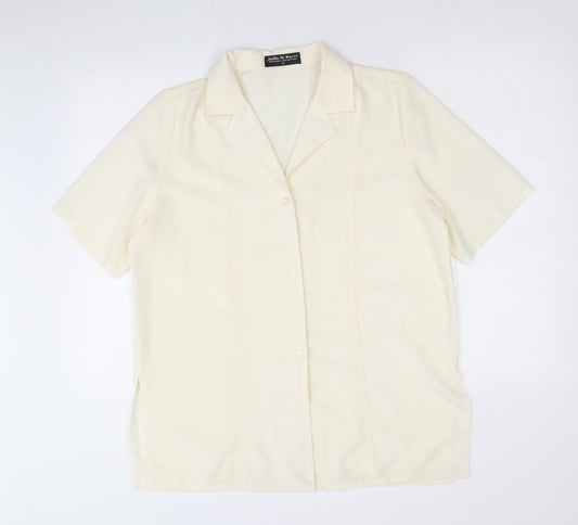 Womens UK Size M Joella Di Marco Yellow Basic Button-Up