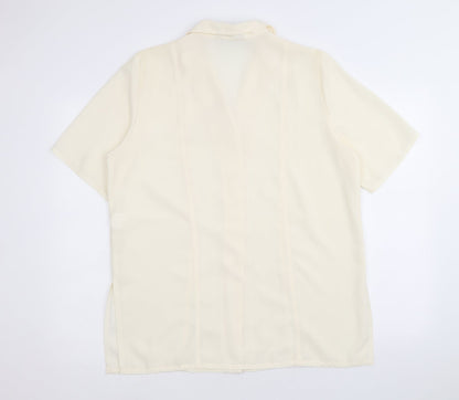 Womens UK Size M Joella Di Marco Yellow Basic Button-Up