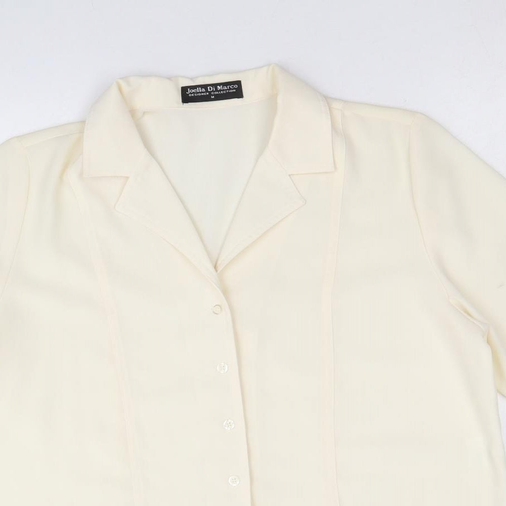 Womens UK Size M Joella Di Marco Yellow Basic Button-Up