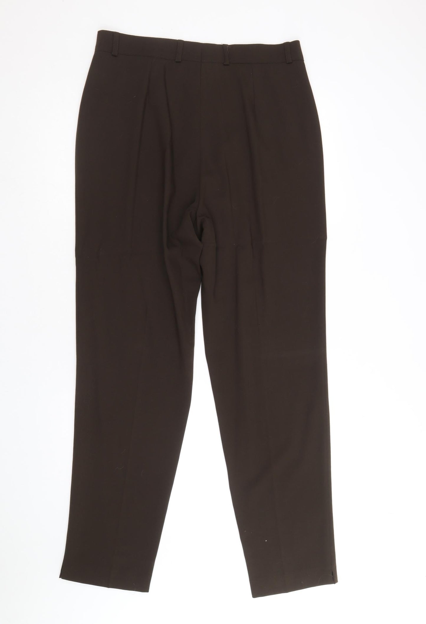 Gina Bacconi Womens Brown Polyester Trousers Size 16 Regular Zip
