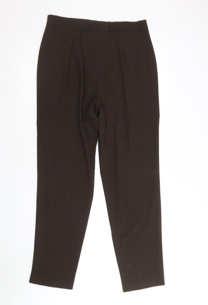 Gina Bacconi Womens Brown Polyester Trousers Size 16 Regular Zip