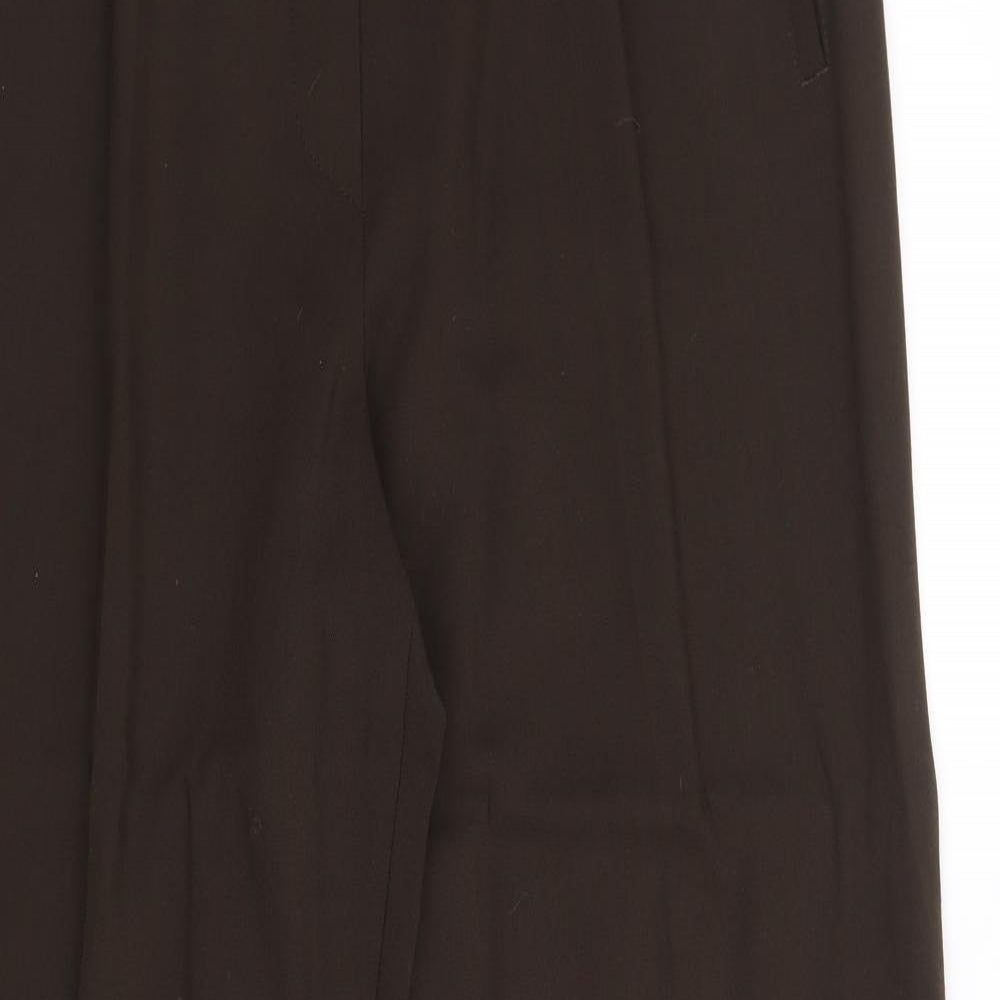 Gina Bacconi Womens Brown Polyester Trousers Size 16 Regular Zip