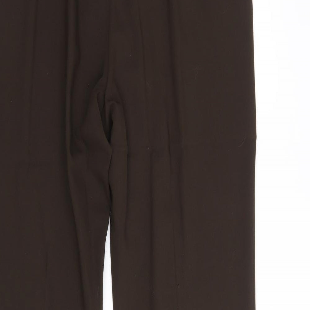 Gina Bacconi Womens Brown Polyester Trousers Size 16 Regular Zip