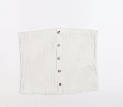Womens UK Size L New Look White Basic Tank
