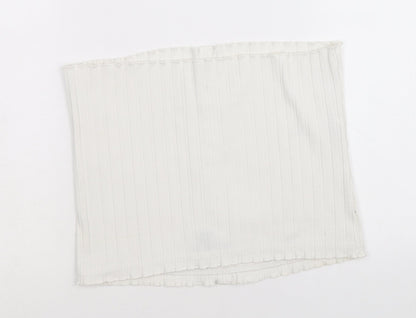 Womens UK Size L New Look White Basic Tank