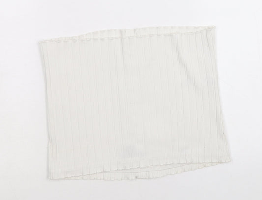 Womens UK Size L New Look White Basic Tank