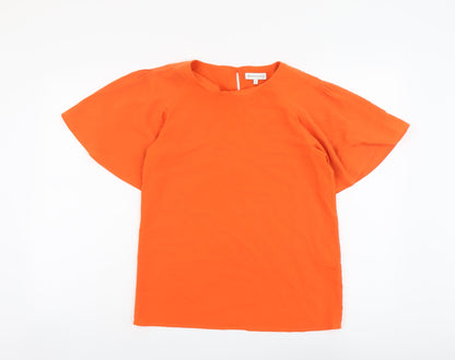 Womens UK Size 8 Warehouse Orange Basic T-Shirt
