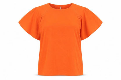 Womens UK Size 8 Warehouse Orange Basic T-Shirt