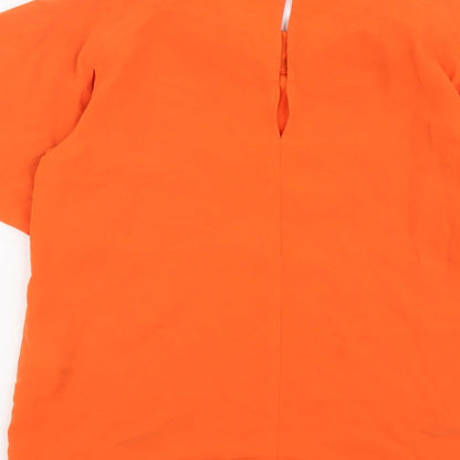 Womens UK Size 8 Warehouse Orange Basic T-Shirt