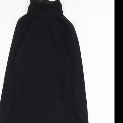 Boohoo Womens Black Polyester Bodysuit One-Piece Size 6 Snap - Ribbed