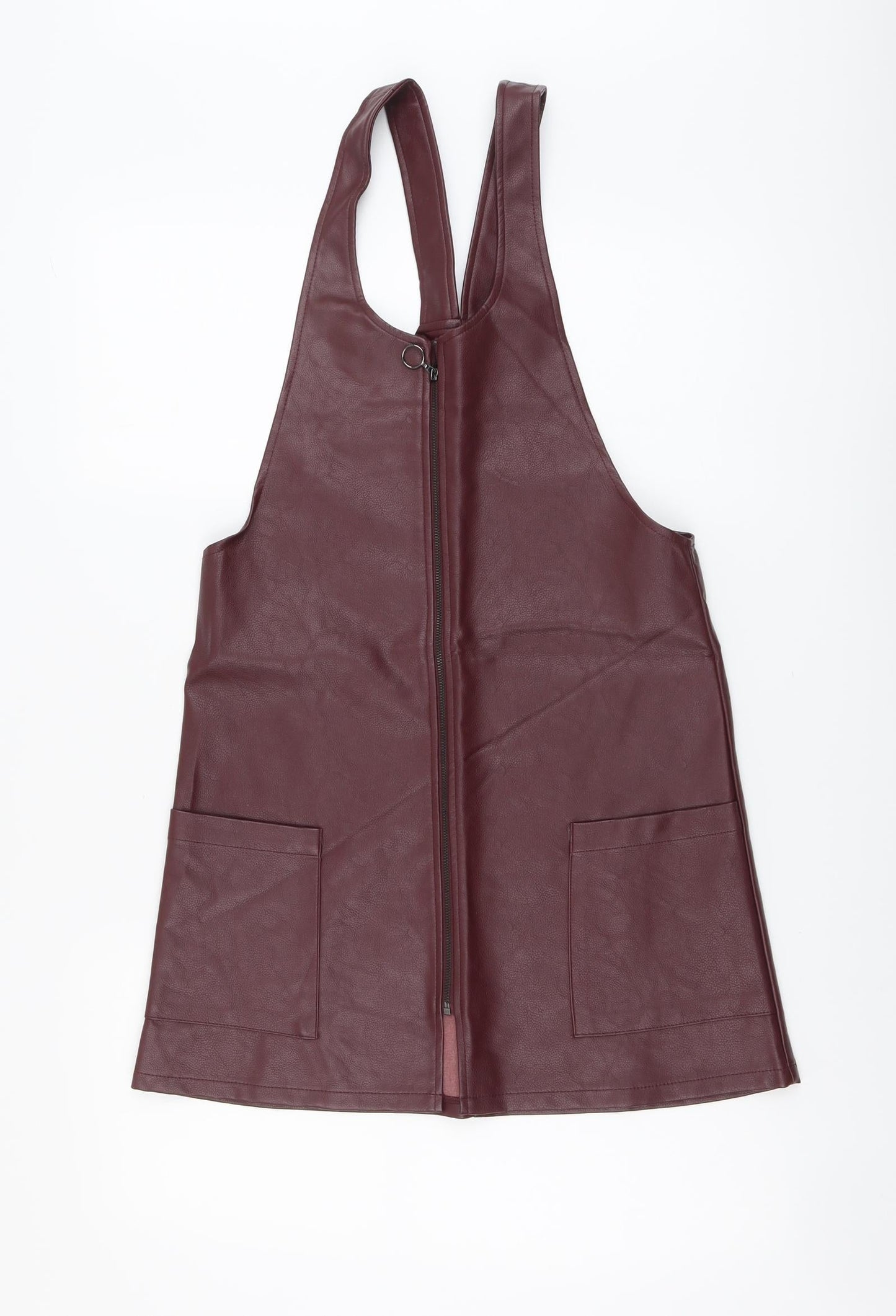 Atmosphere Womens Purple Polyethylene Pinafore/Dungaree Dress Size 6 V-Neck Zip