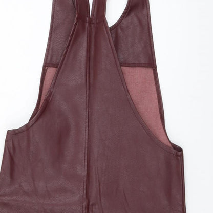 Atmosphere Womens Purple Polyethylene Pinafore/Dungaree Dress Size 6 V-Neck Zip