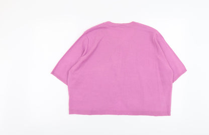 Womens UK Size 16 Simply Be Pink Cardigan Jumper