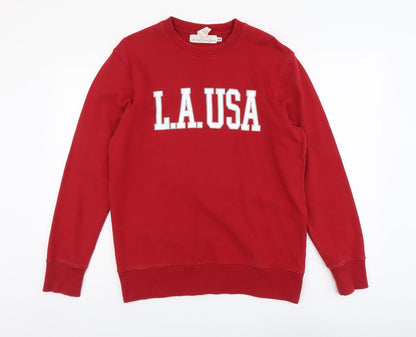Mens UK Size S H&M Red Pullover Sweatshirt