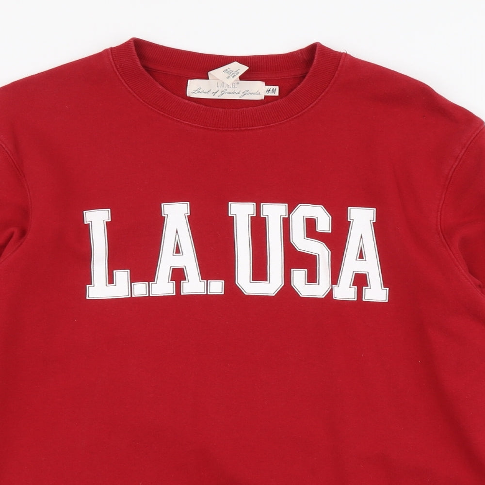 Mens UK Size S H&M Red Pullover Sweatshirt