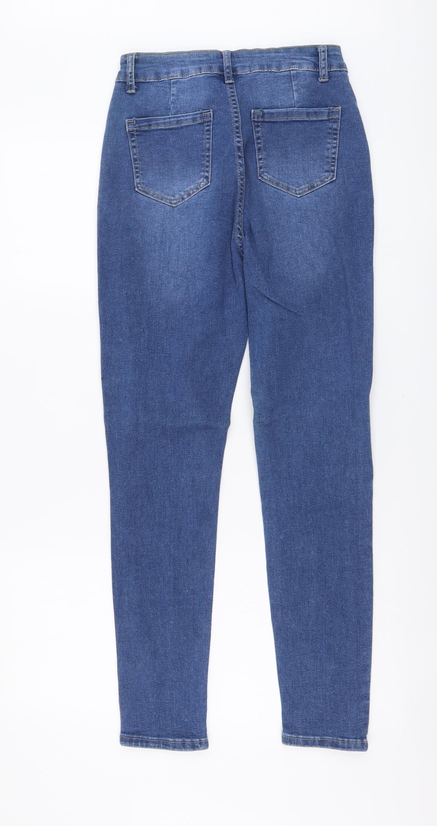 SheIn Womens Blue Cotton Skinny Jeans Size M L27 in Regular Button