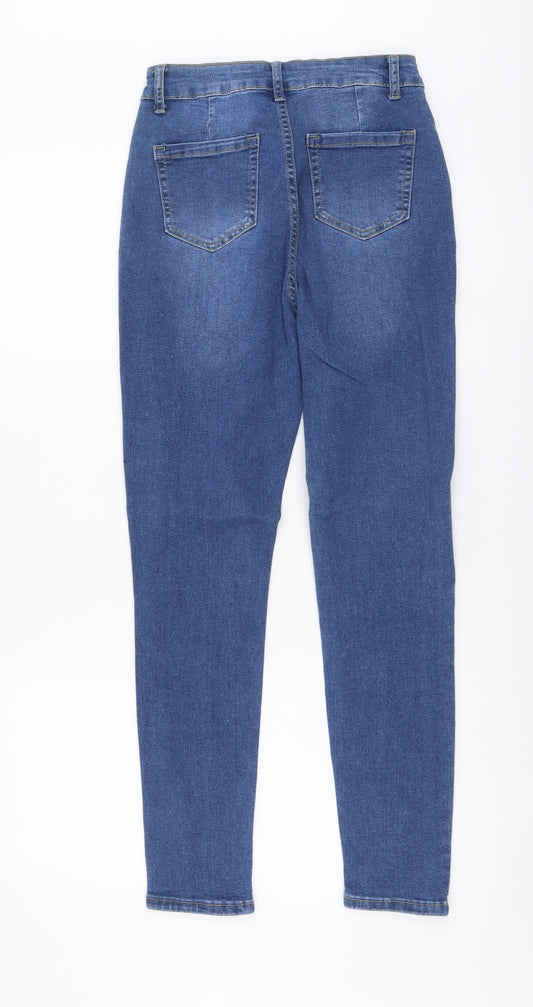 SheIn Womens Blue Cotton Skinny Jeans Size M L27 in Regular Button