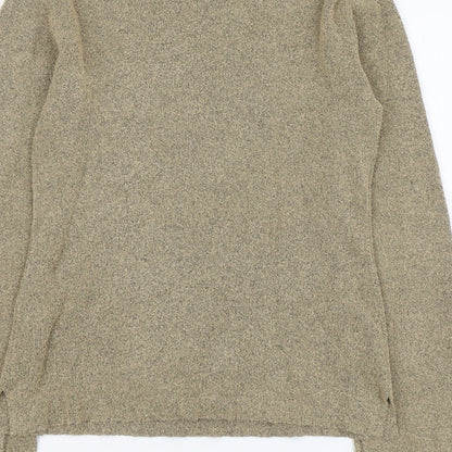 Say What Womens Beige V-Neck Acrylic Pullover Jumper Size L