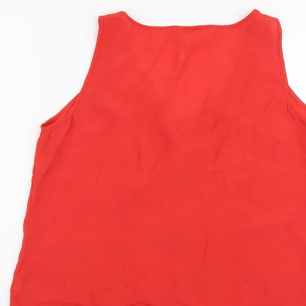 Womens UK Size 16 Monsoon Red Basic Button-Up