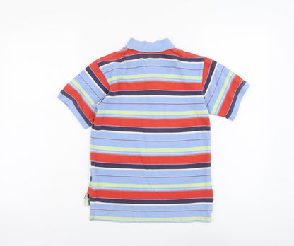 Tiny Tyrwhitt Girls Multicoloured Striped Cotton Basic Polo Size 5-6 Years Collared Button