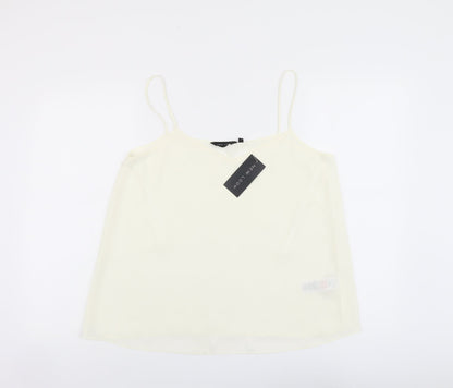 Womens UK Size 14 New Look Ivory Basic Tank