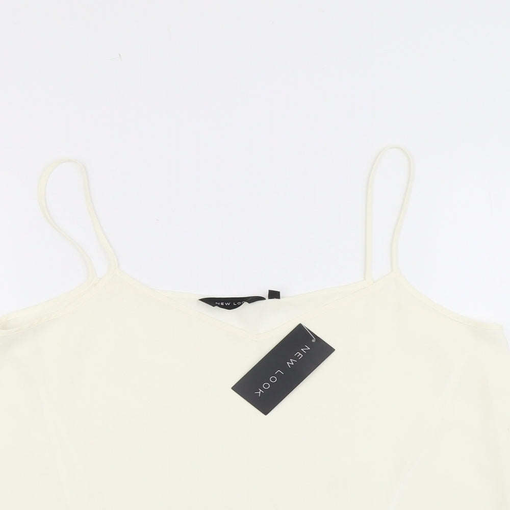 Womens UK Size 14 New Look Ivory Basic Tank