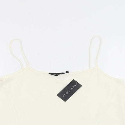 Womens UK Size 14 New Look Ivory Basic Tank