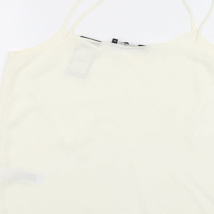 Womens UK Size 14 New Look Ivory Basic Tank