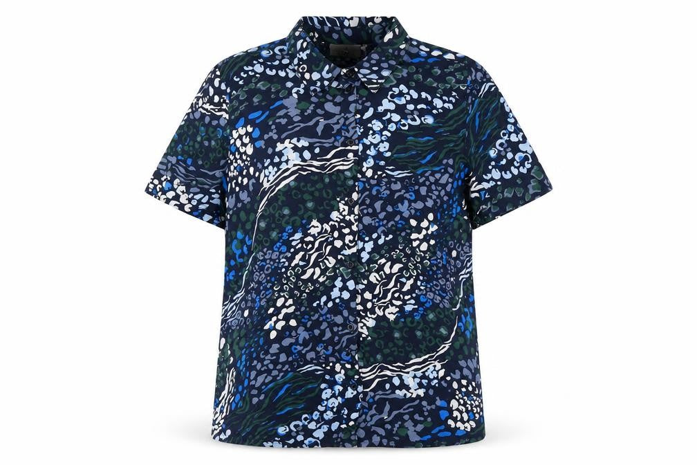Womens UK Size 8 Kaffe Blue Basic Button-Up