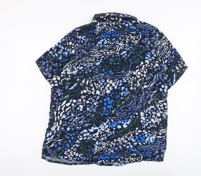 Womens UK Size 8 Kaffe Blue Basic Button-Up