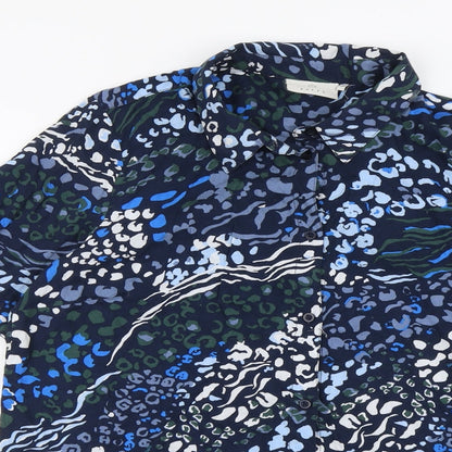 Womens UK Size 8 Kaffe Blue Basic Button-Up
