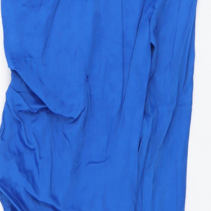Zara Womens Blue Viscose Bodysuit One-Piece Size S Snap