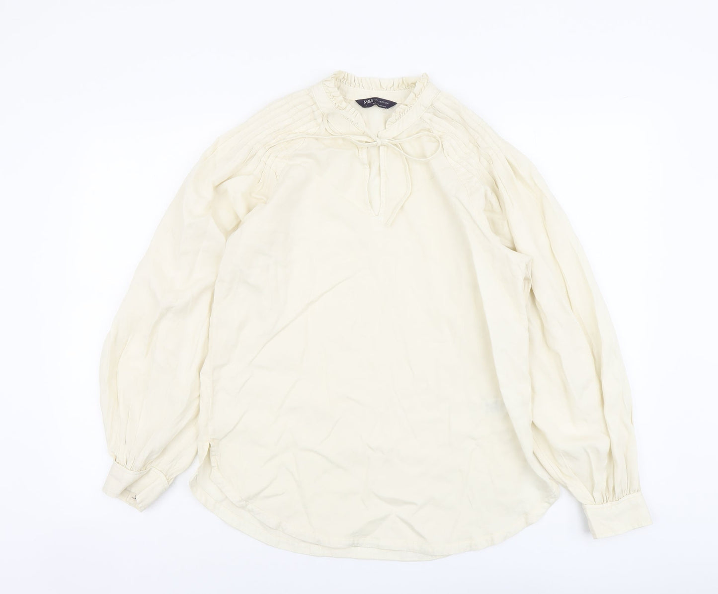 Womens UK Size 8 Marks and Spencer Beige Basic Blouse