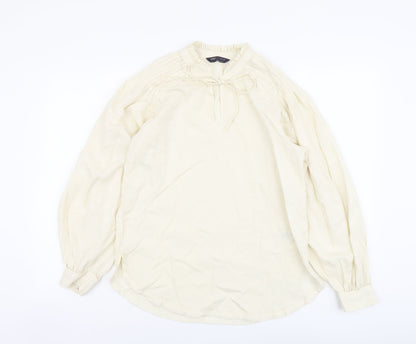 Womens UK Size 8 Marks and Spencer Beige Basic Blouse