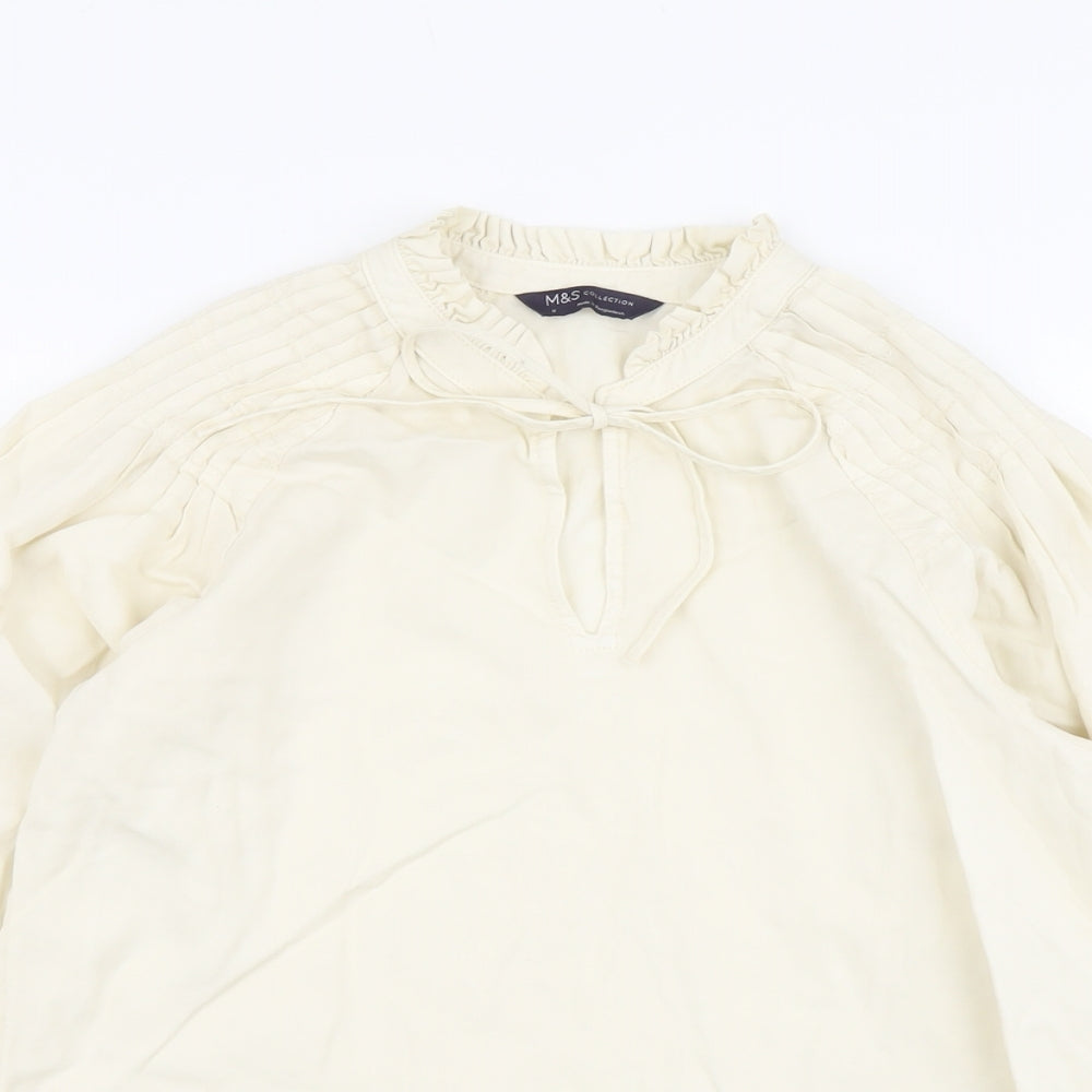 Womens UK Size 8 Marks and Spencer Beige Basic Blouse