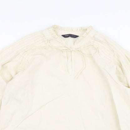 Womens UK Size 8 Marks and Spencer Beige Basic Blouse