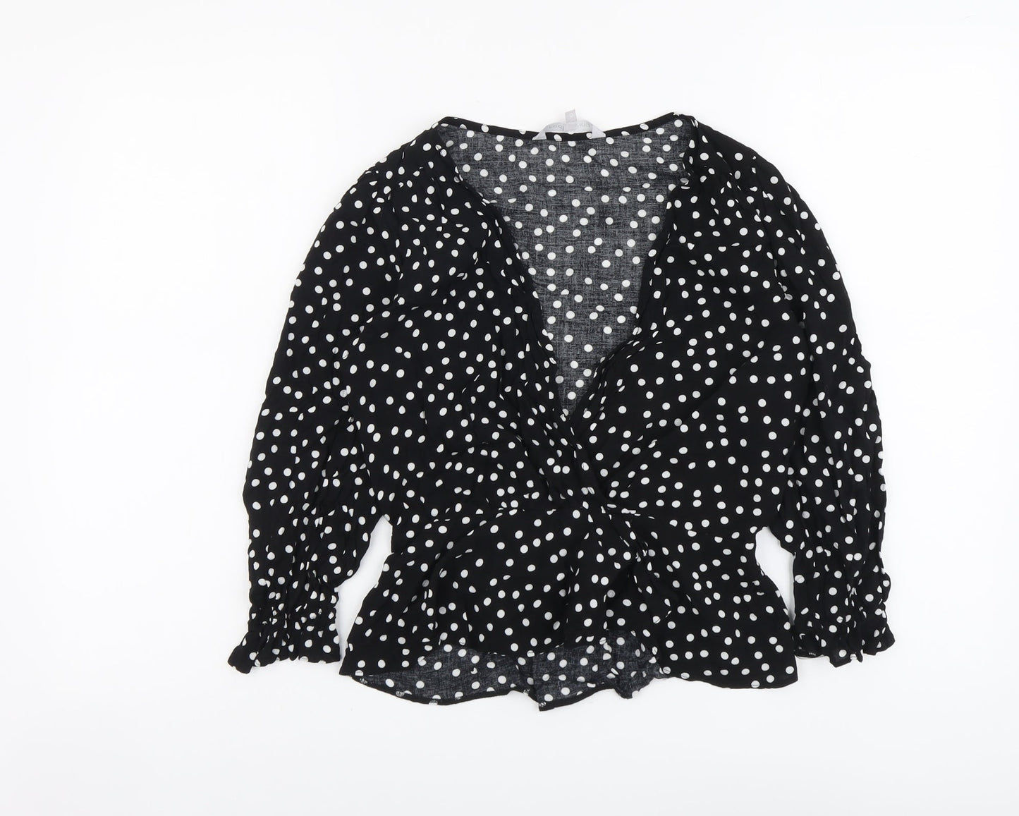 Womens UK Size 10 Red Herring Black Basic Blouse