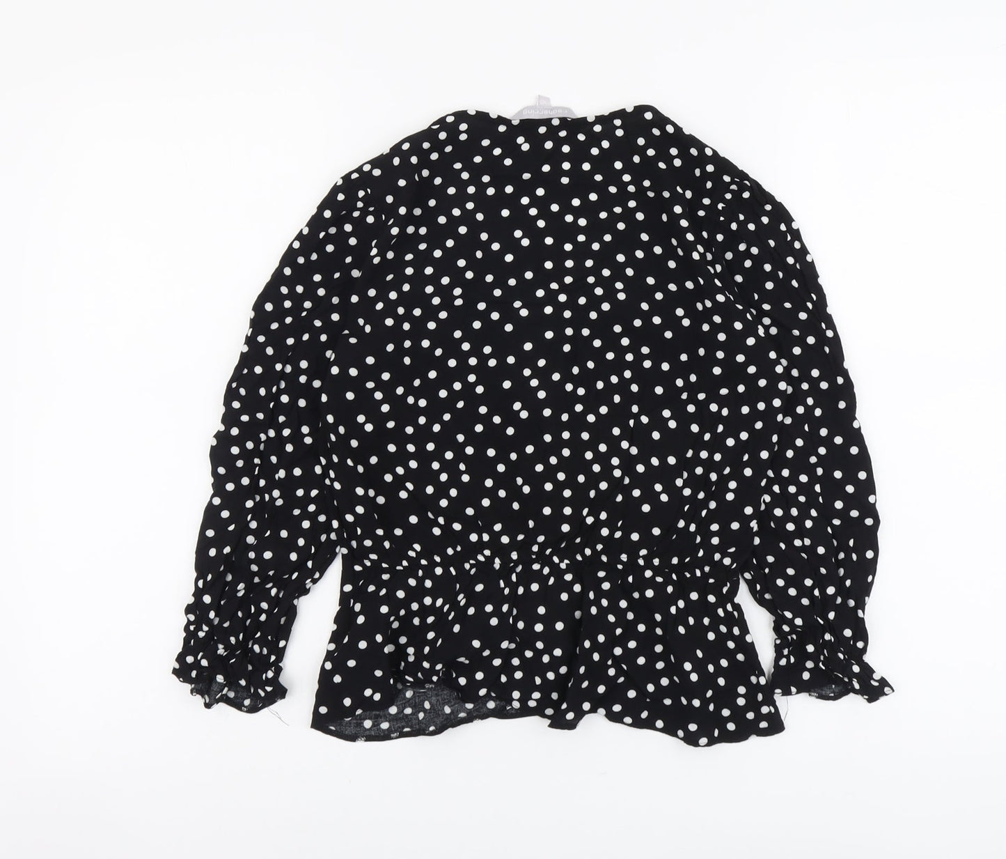 Womens UK Size 10 Red Herring Black Basic Blouse