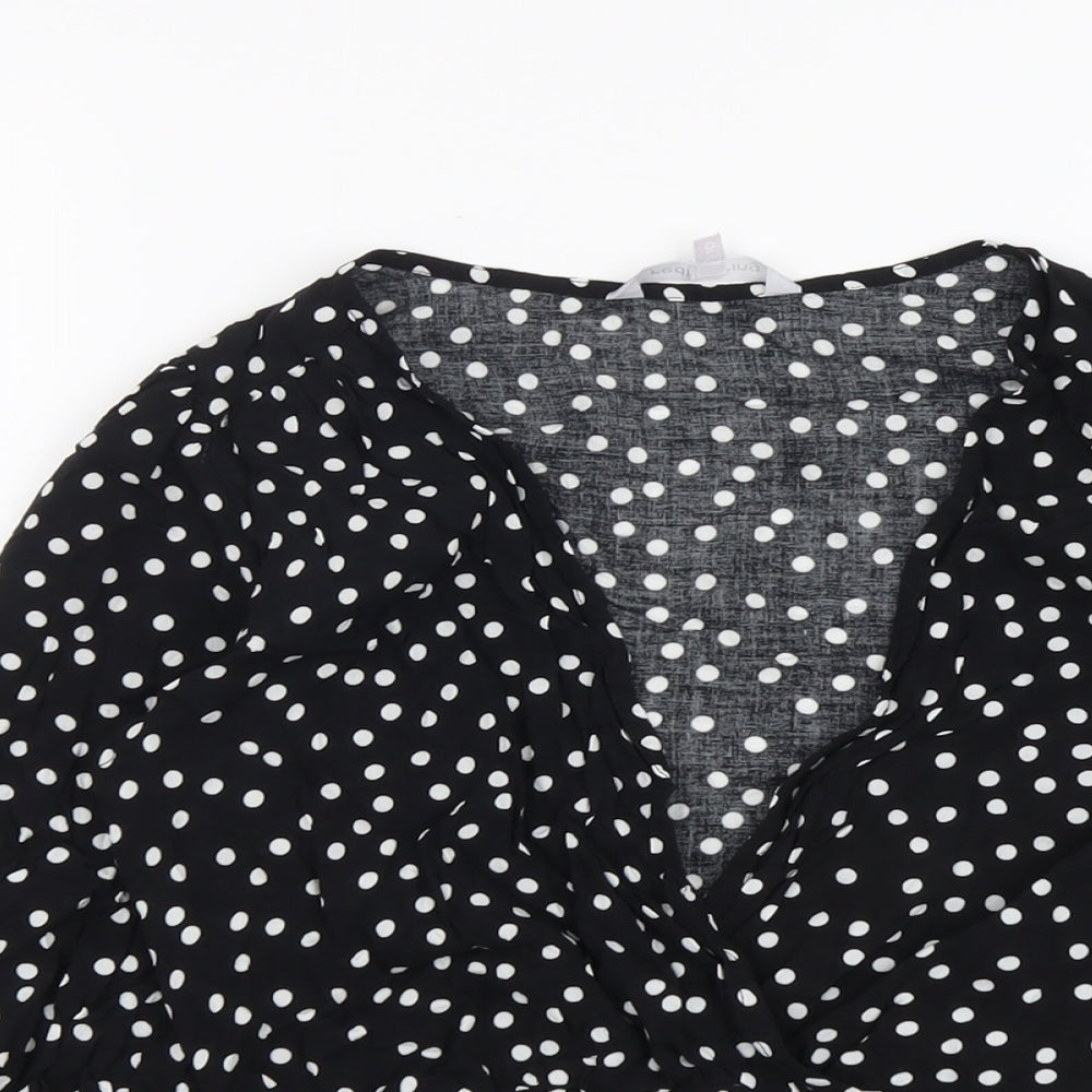 Womens UK Size 10 Red Herring Black Basic Blouse