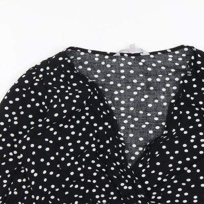 Womens UK Size 10 Red Herring Black Basic Blouse