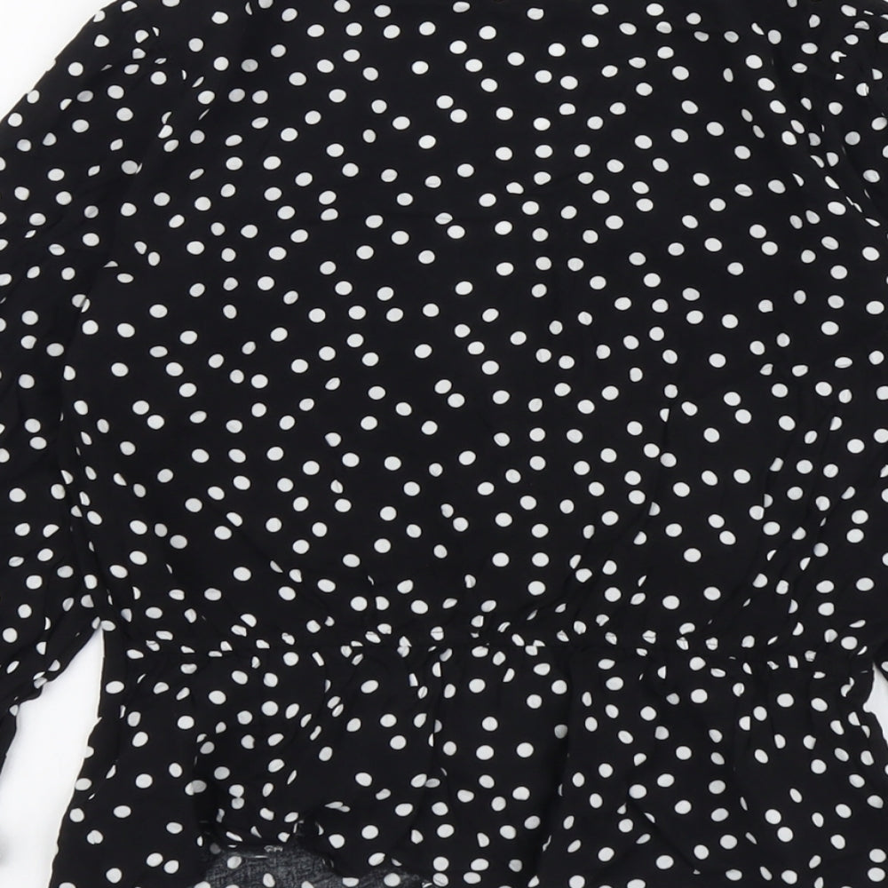 Womens UK Size 10 Red Herring Black Basic Blouse