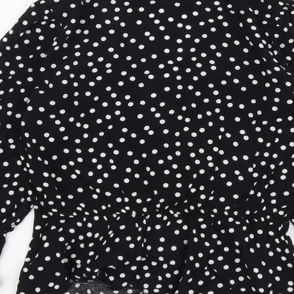 Womens UK Size 10 Red Herring Black Basic Blouse