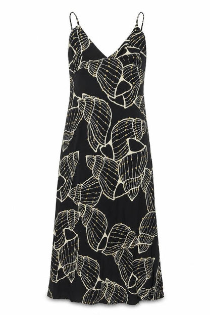 Primark Womens Black Geometric Viscose Trapeze & Swing Size 8 V-Neck Zip - Seashell Pattern