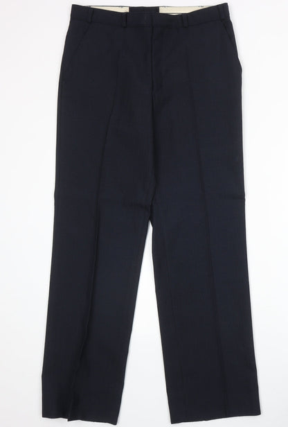 Mens UK Size 32 in C&A Regular Fit Dress Pants Blue Trousers