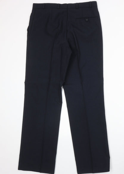 Mens UK Size 32 in C&A Regular Fit Dress Pants Blue Trousers