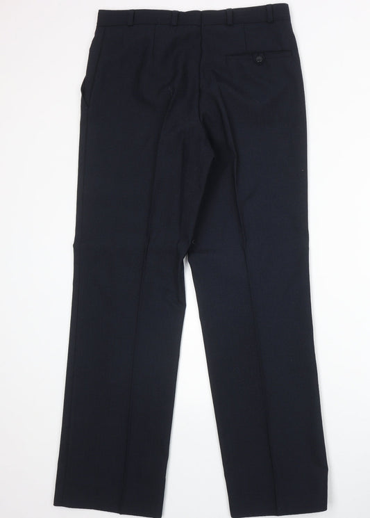 Mens UK Size 32 in C&A Regular Fit Dress Pants Blue Trousers