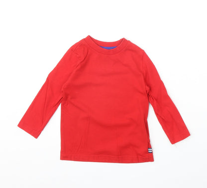 TU Baby Red Cotton Pullover T-Shirt Size 18-24 Months Round Neck Pullover